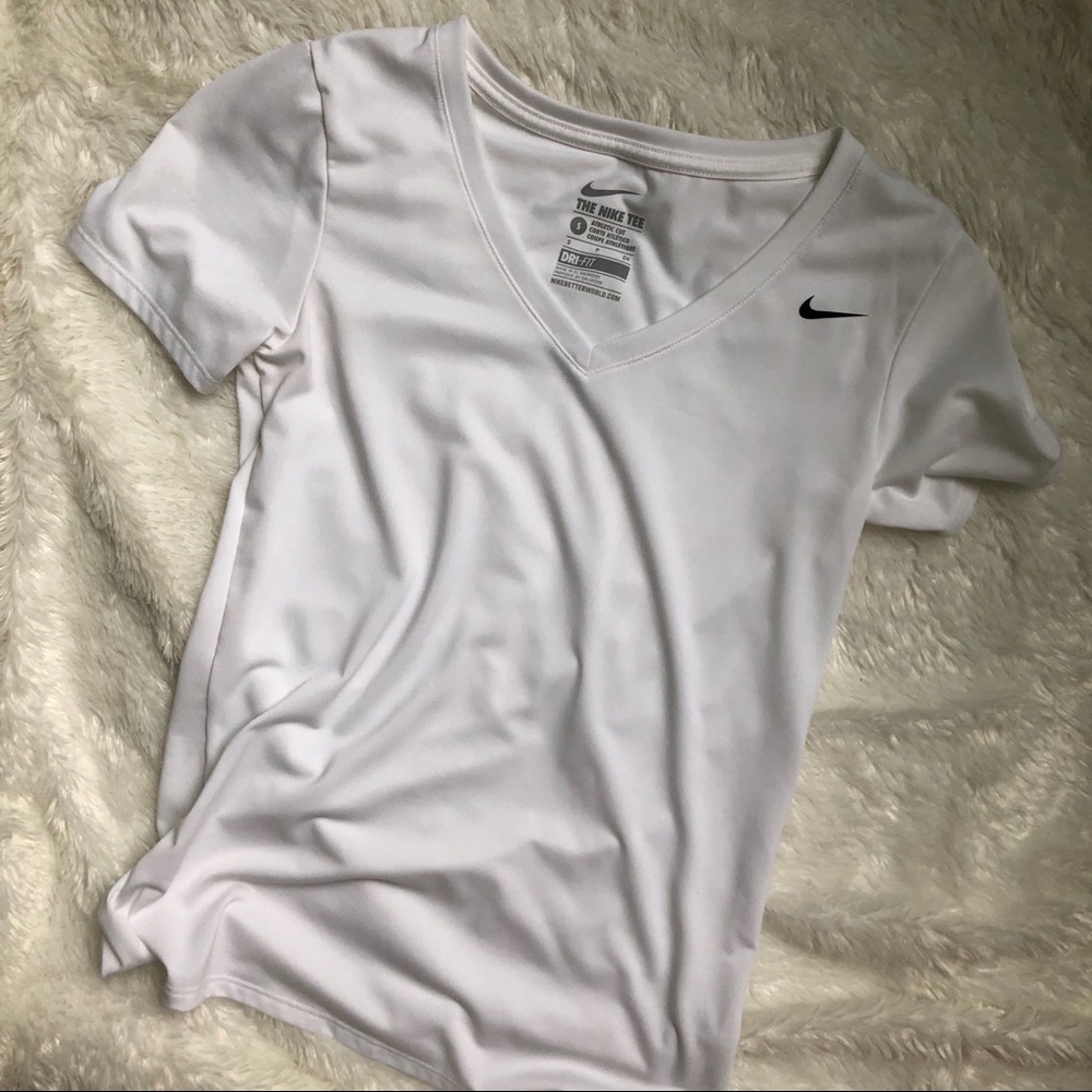 White Nike Dri Fit Tee - Picture 2 of 2
